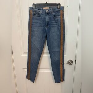 Women's Jeans with Brown Stripe high waist ankle skinny 7 for all mankind 29
